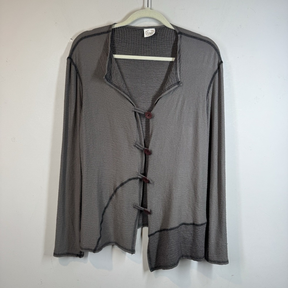 Et Lois Jacket Top Cardigan Sz XS Stretch Thermal Knit Wearable Art Oversize